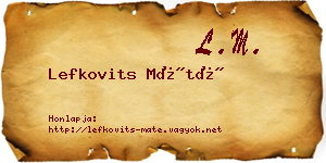 Lefkovits Máté névjegykártya