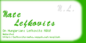 mate lefkovits business card