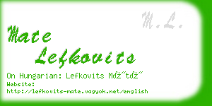 mate lefkovits business card